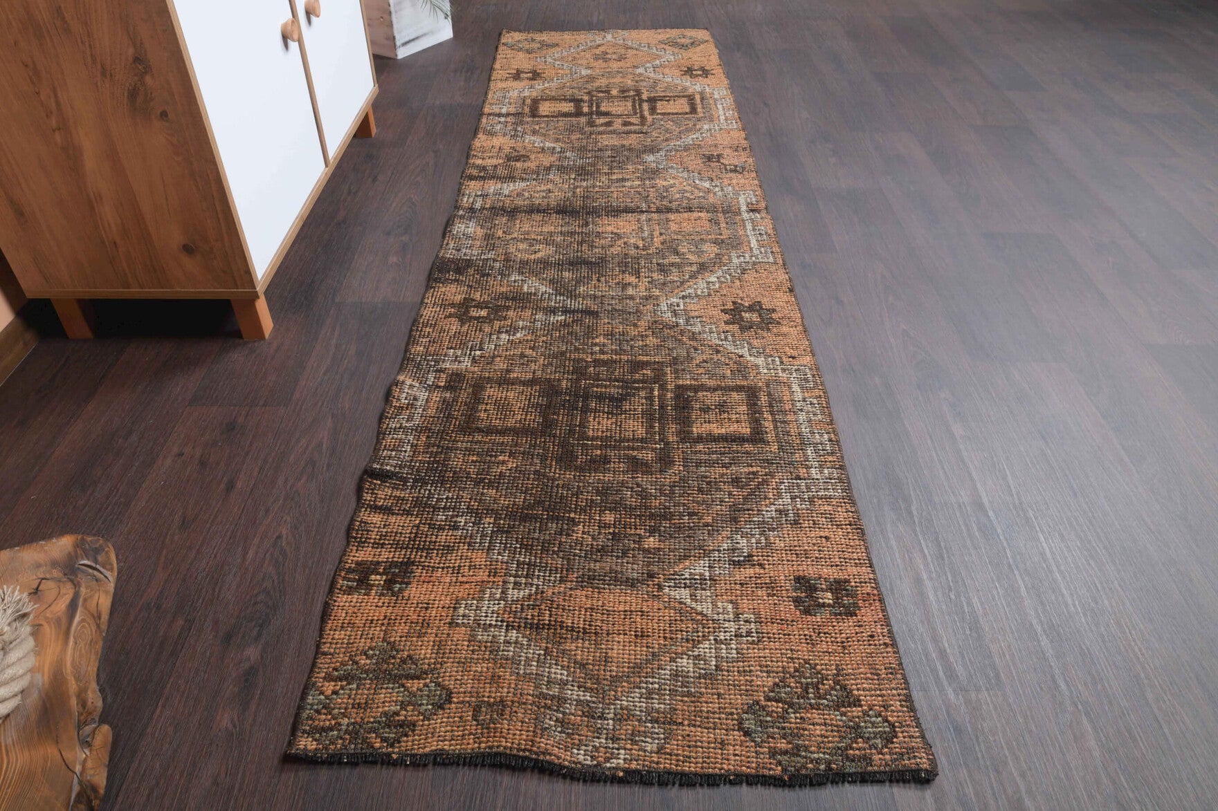 One-of-a-kind 1970s Anatolian vintage runner rug in wool, 2'4" x 8'5"