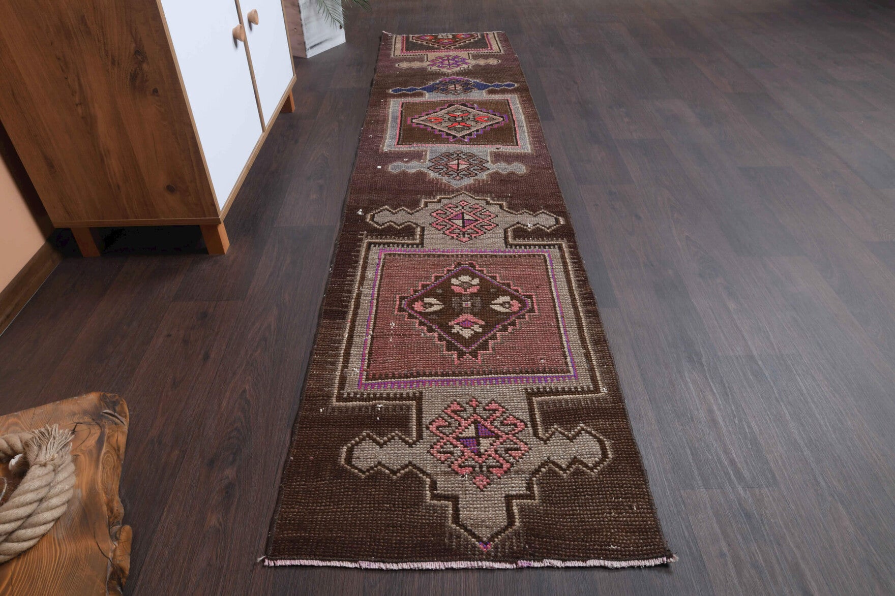 One-of-a-kind 1970s Anatolian vintage runner rug in wool, 2' x 8'6"