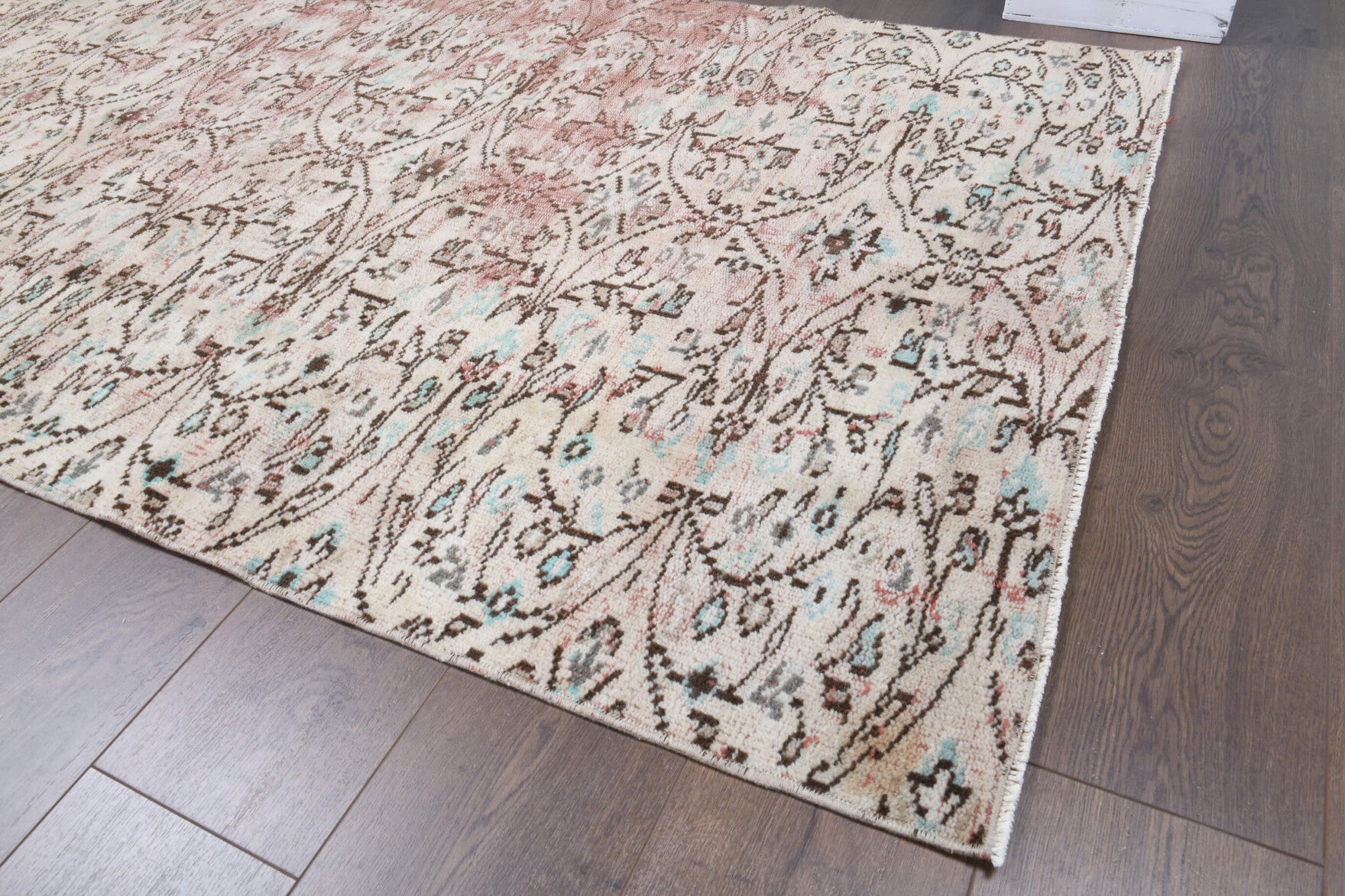 One-of-a-kind 1970s Anatolian overdyed vintage area rug in wool, 3'10" x 7'9"