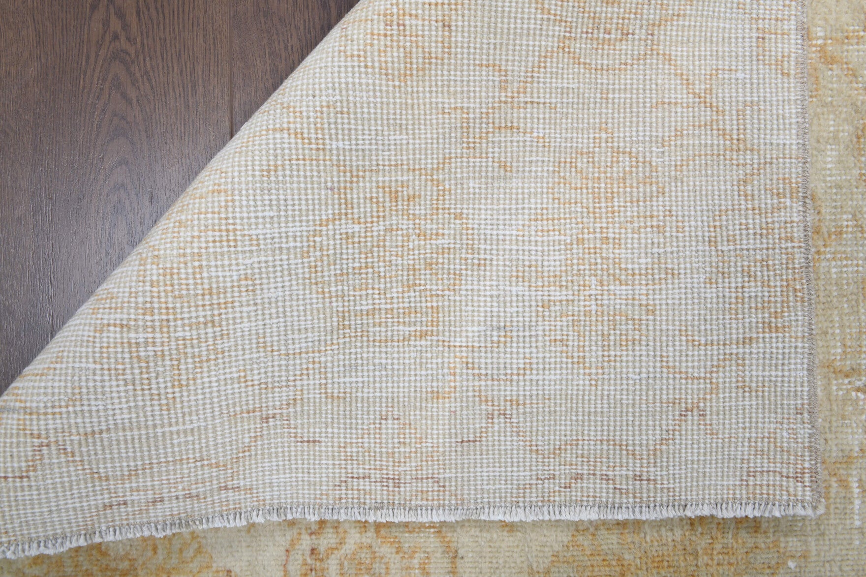 Authentic Anatolian antique washed vintage area rug (1970s) with ikat design – one-of-a-kind at Fame Rugs