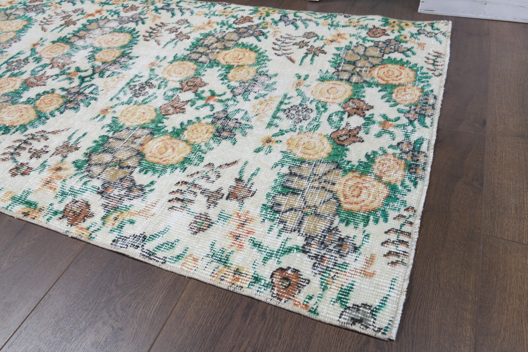 86x177 cm vintage Anatolian area rug – Taraneh, low pile, wool