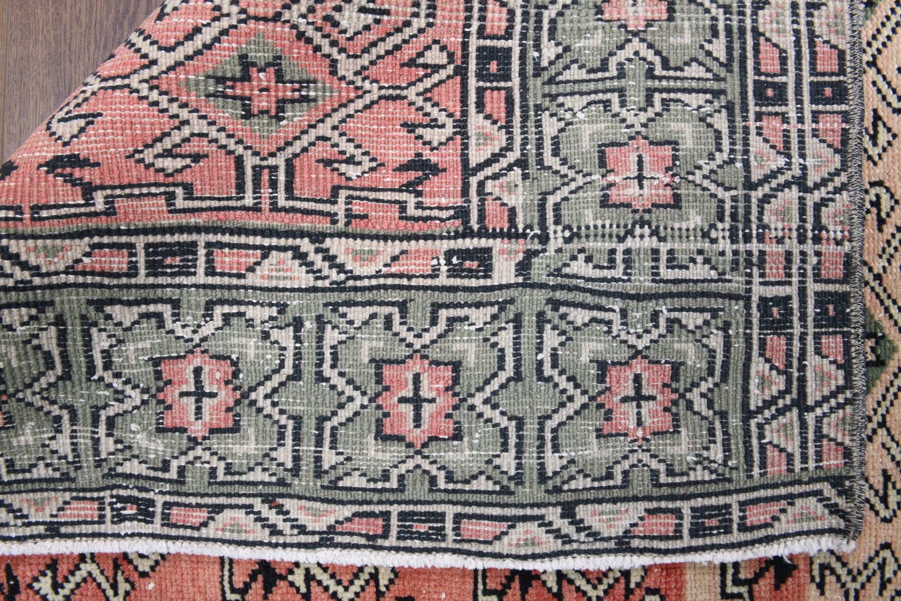 Authentic Anatolian vintage area rug (1970s) with ikat design – one-of-a-kind at Fame Rugs