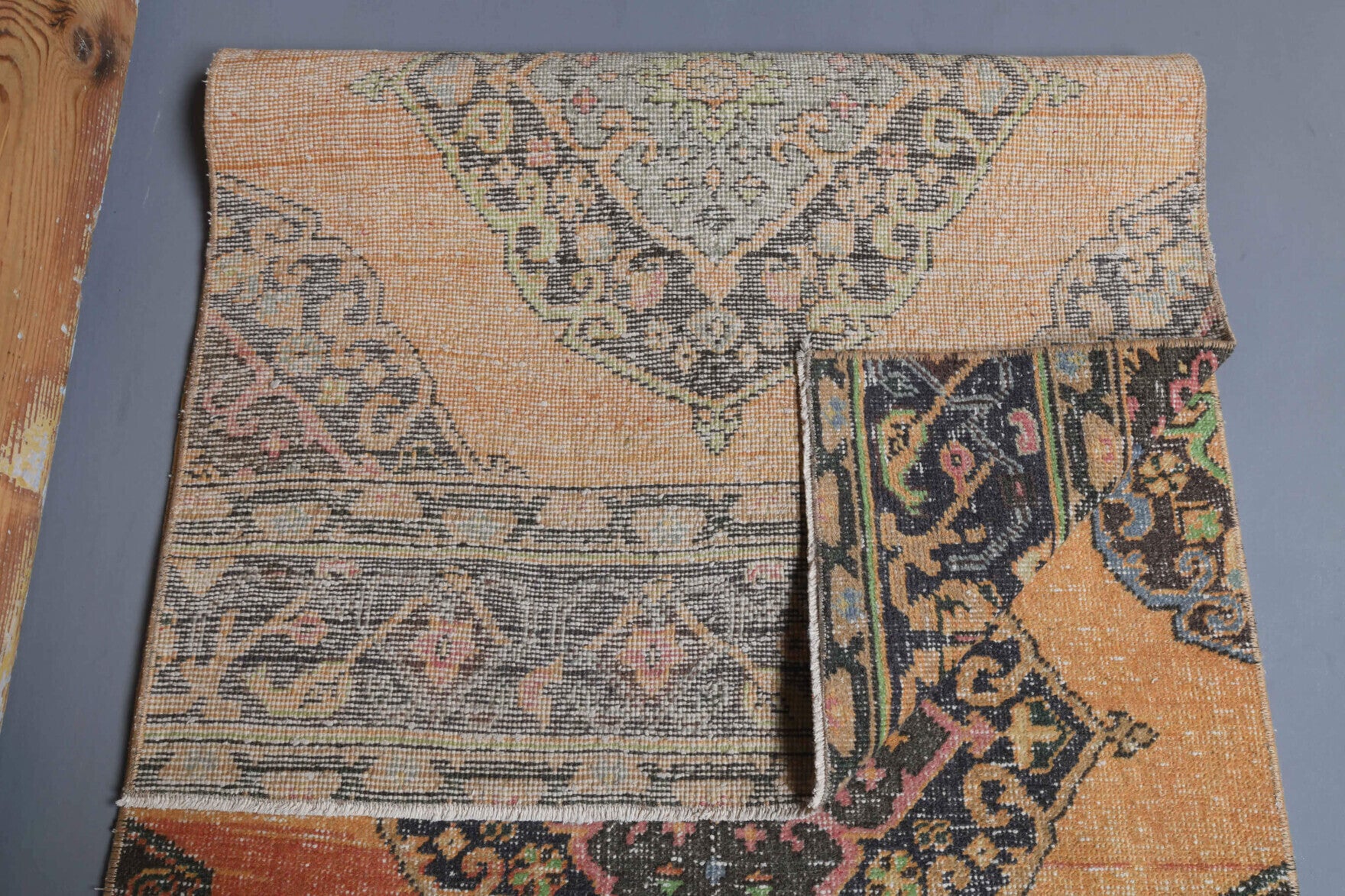 90x373 cm vintage Anatolian runner rug – Ketenperi, low pile, wool