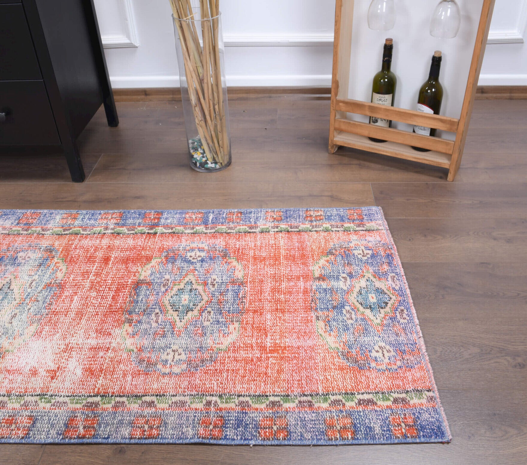 Handmade wool runner from Anatolia, Turkey – Vintage Runner Rug 2'6" x 9'8"