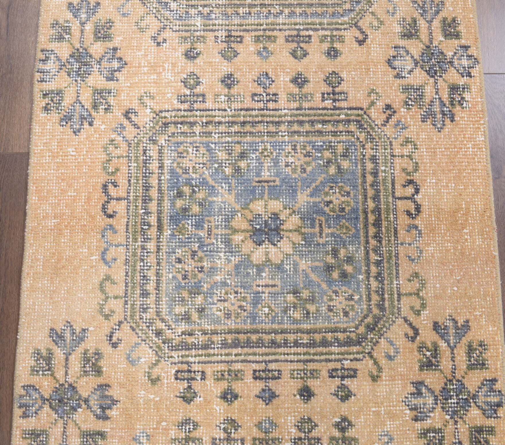 82x345 cm vintage Anatolian runner rug – Ketengonca, low pile, wool