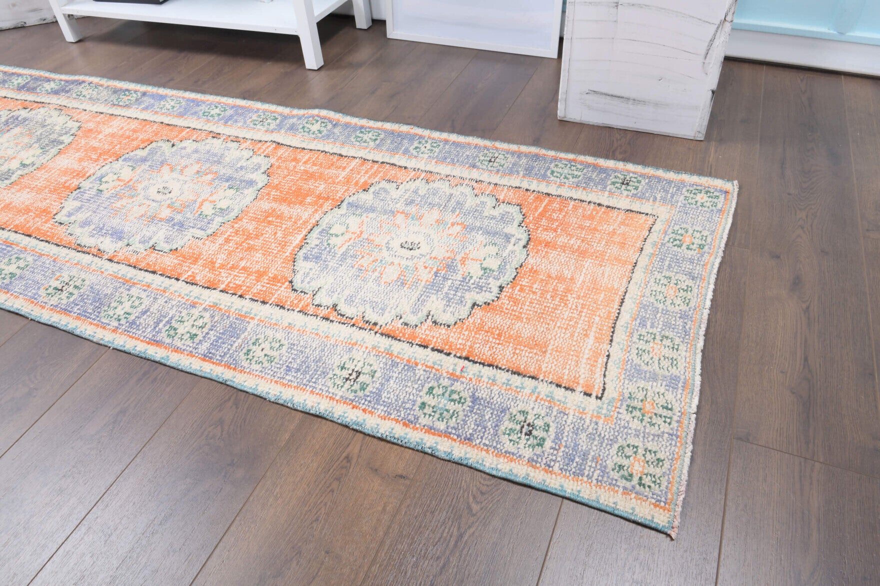 Authentic Anatolian vintage runner rug (1970s) with oriental design – one-of-a-kind at Fame Rugs