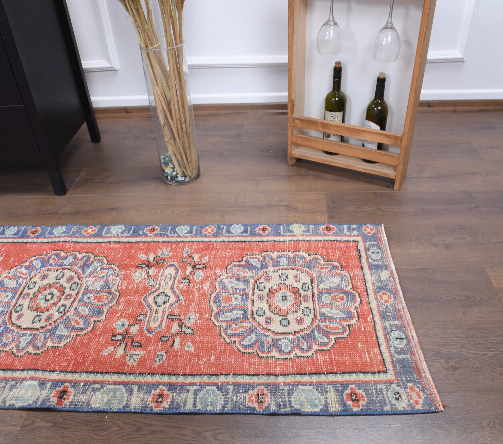 Handmade wool runner from Anatolia, Turkey – Vintage Runner Rug 2'2" x 10'4"