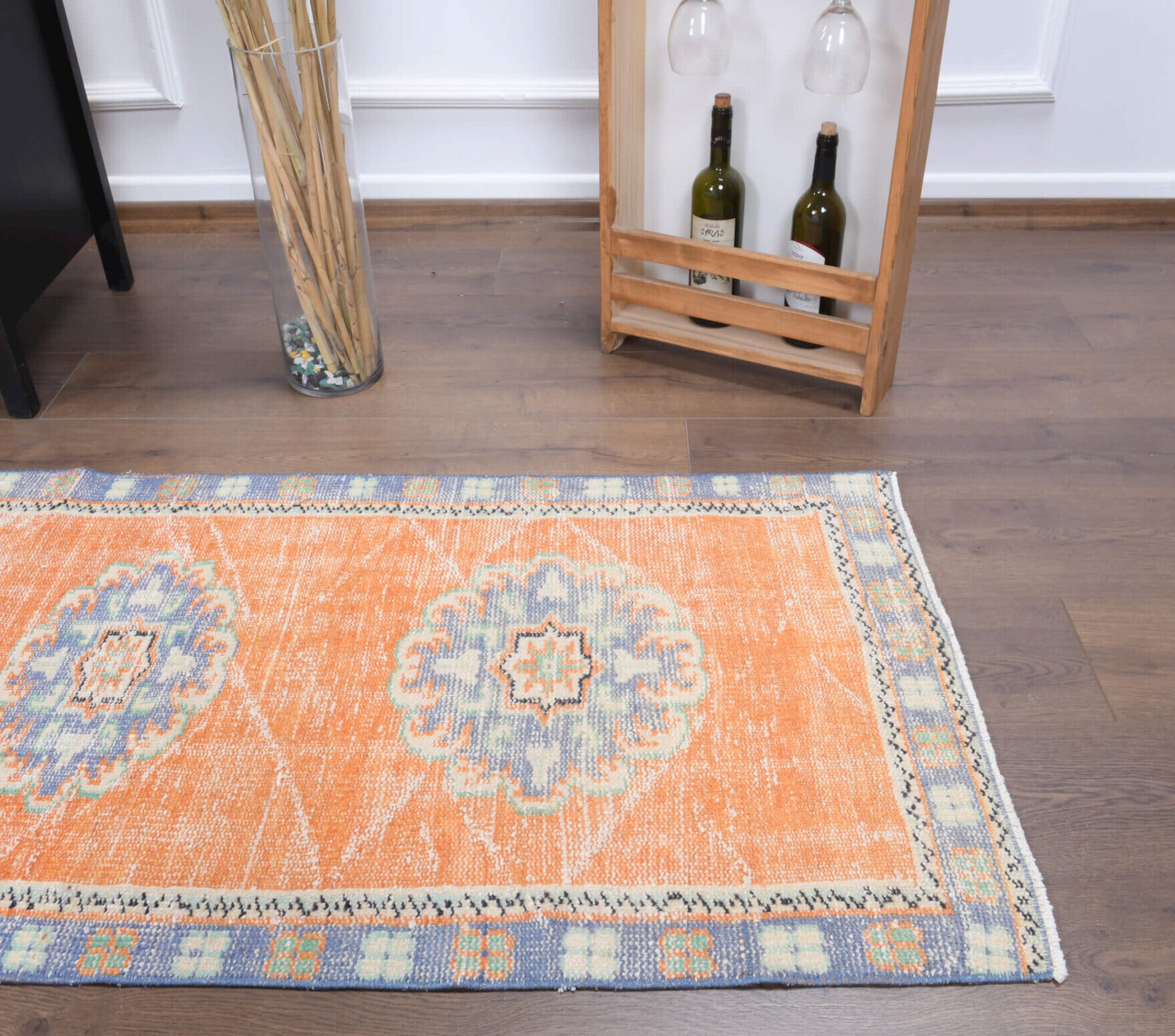 Handmade wool runner from Anatolia, Turkey – Vintage Runner Rug 2'6" x 10'8"
