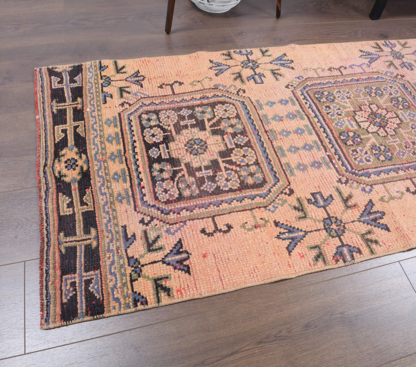 One-of-a-kind 1970s Anatolian vintage kilim runner rug in wool, 2'7" x 10'8"