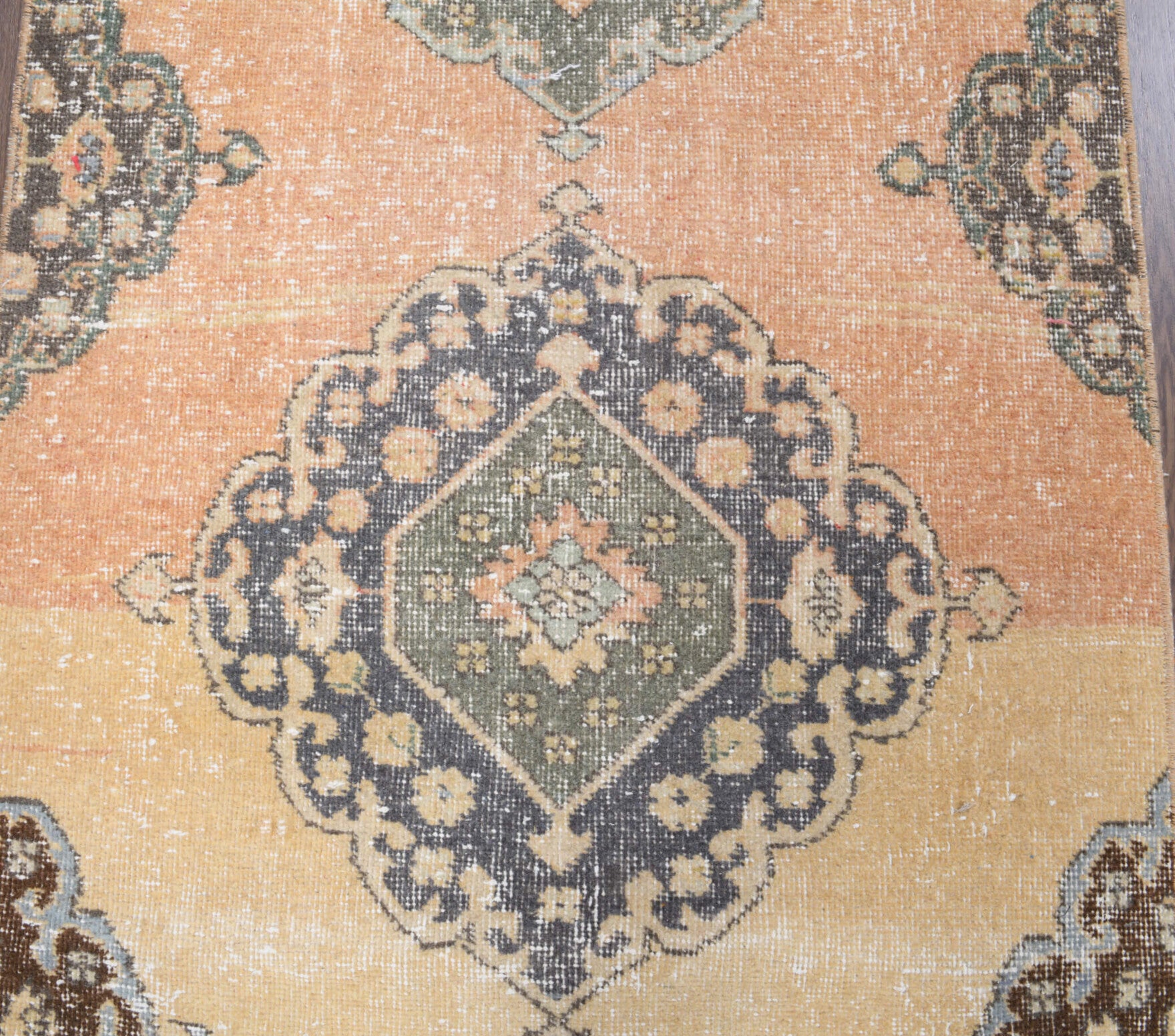 86x373 cm vintage Anatolian runner rug – Ithaca, low pile, wool