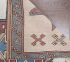 Irmakefsan runner: 1970s handmade Anatolian runner with geometric motifs and cotton backing