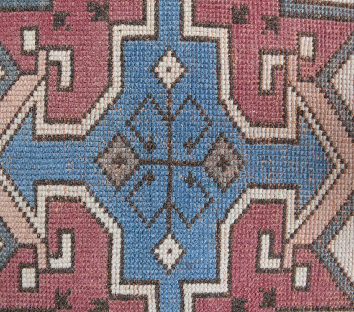 Authentic Anatolian vintage runner rug (1970s) with geometric design – one-of-a-kind at Fame Rugs