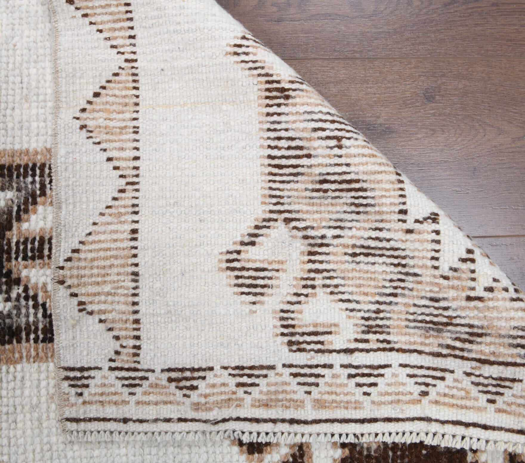 Iremgul runner: 1970s handmade Anatolian runner with oriental motifs and cotton backing