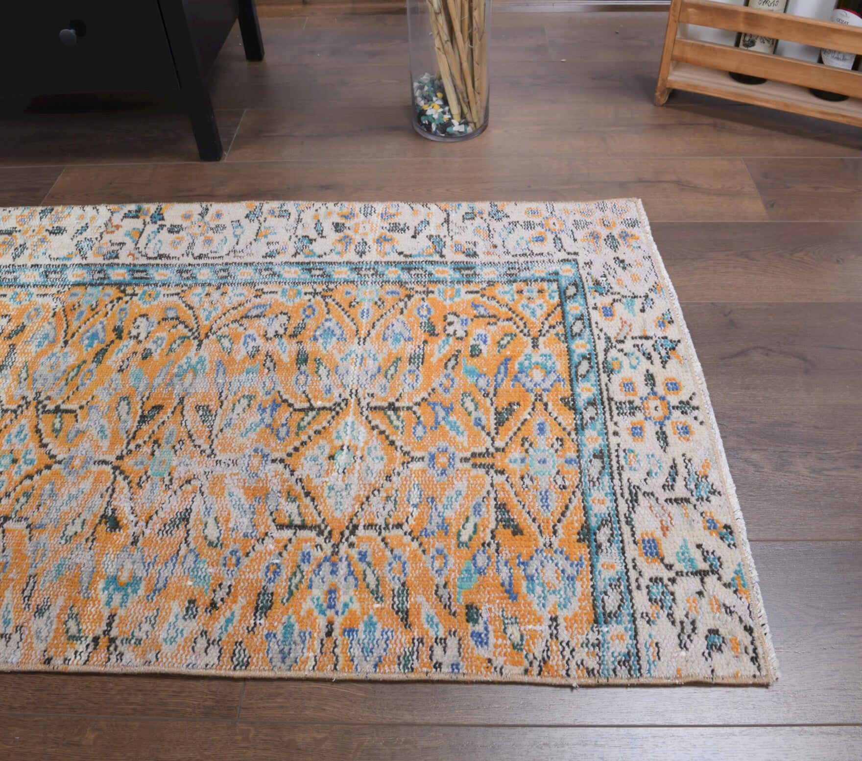 78x235 cm vintage Anatolian runner rug – Ilginbahce, low pile, wool