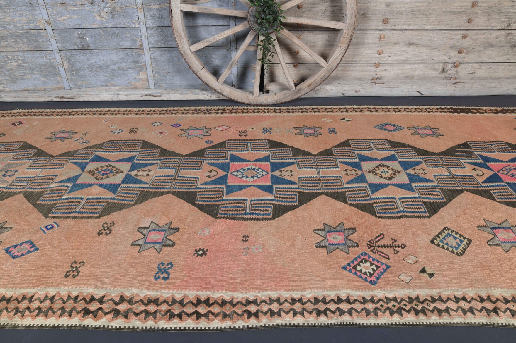 One-of-a-kind 1960s Anatolian vintage kilim runner rug in wool, 5'7" x 13'3"