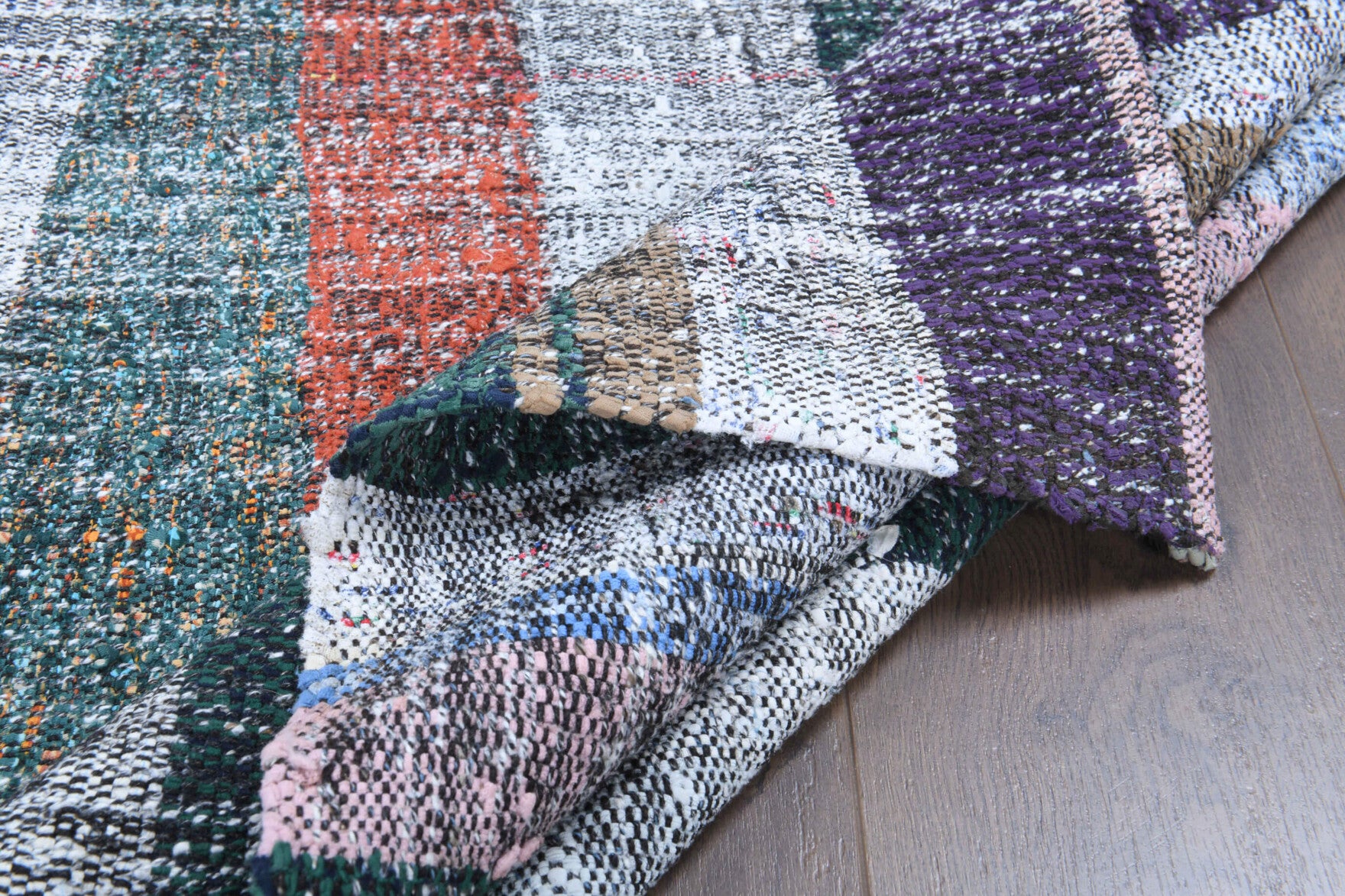 Nevres – vintage striped runner for living room or hallway, 3'7" x 8'10" (110x270 cm)