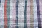 Nevres runner: 1960s handwoven flatweave Anatolian runner with striped motifs