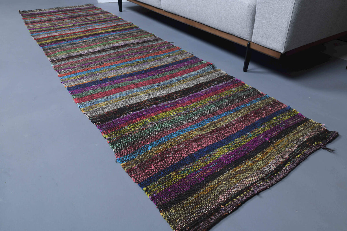 One-of-a-kind 1960s Anatolian vintage kilim runner rug in wool, 2'8" x 9'9"