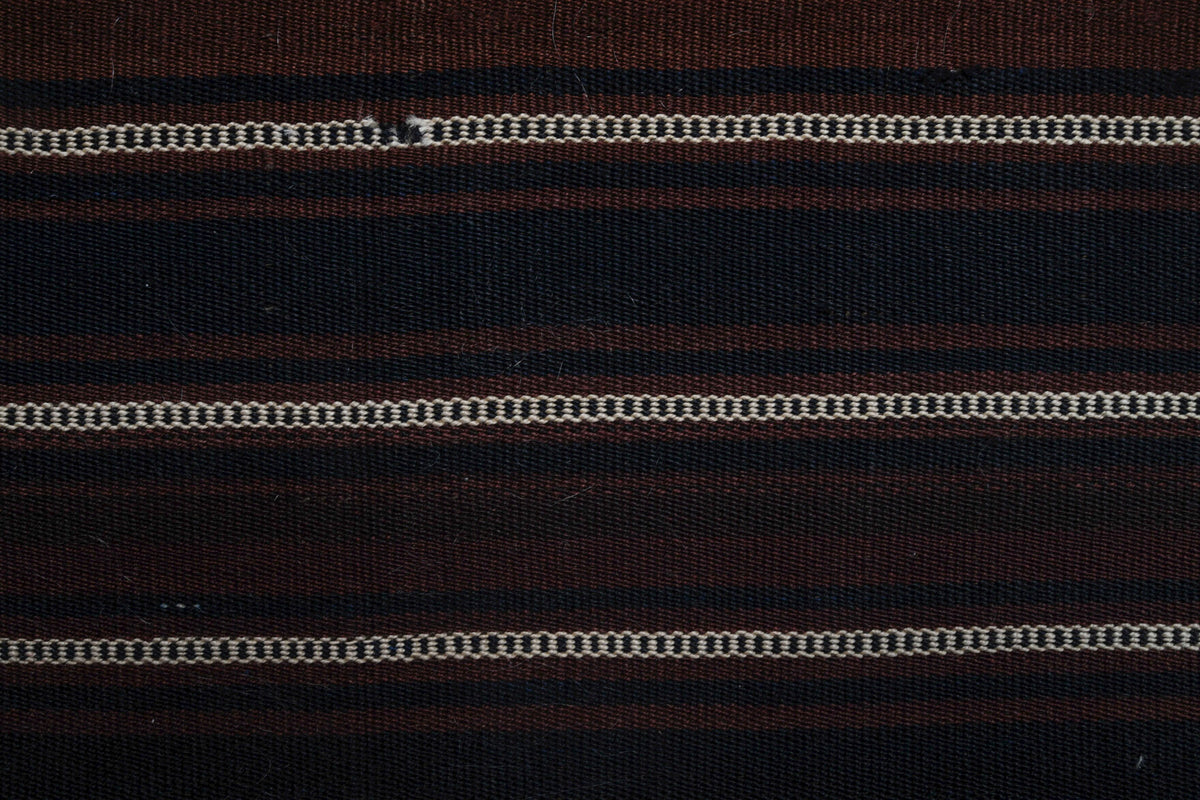 Nedimpare runner: 1960s handwoven flatweave Anatolian runner with striped motifs
