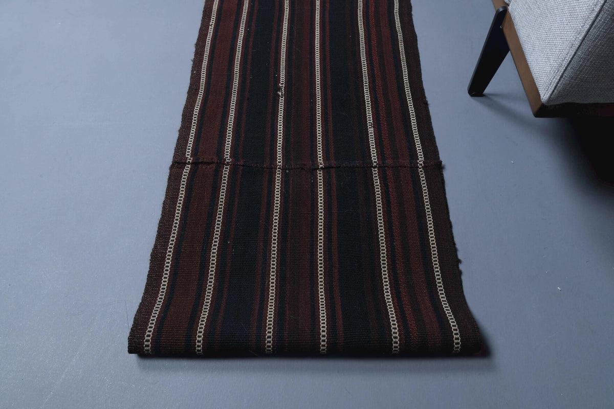 46x321 cm vintage kilim Anatolian runner rug – Nedimpare, flatweave, wool