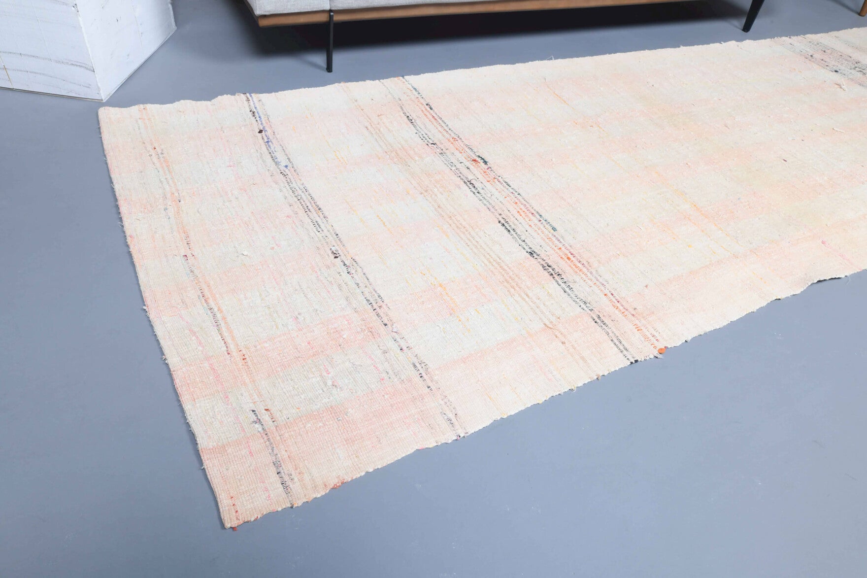 One-of-a-kind 1960s Anatolian vintage kilim runner rug in wool, 3'11" x 12'6"