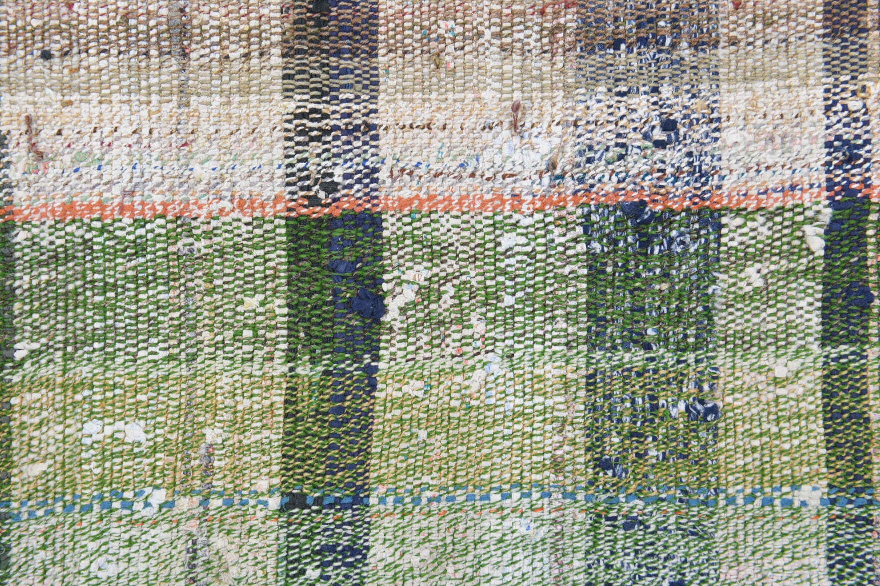 Authentic Anatolian vintage kilim runner rug (1960s) with checkered design – one-of-a-kind at Fame Rugs
