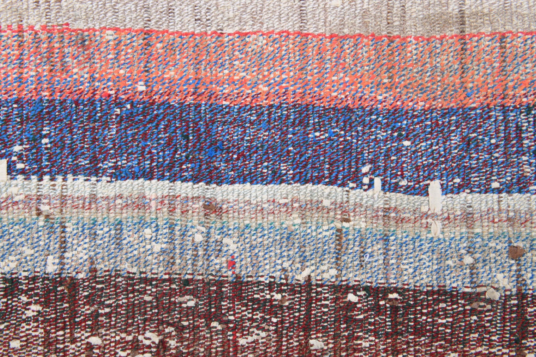 Authentic Anatolian vintage kilim runner rug (1960s) with striped design – one-of-a-kind at Fame Rugs