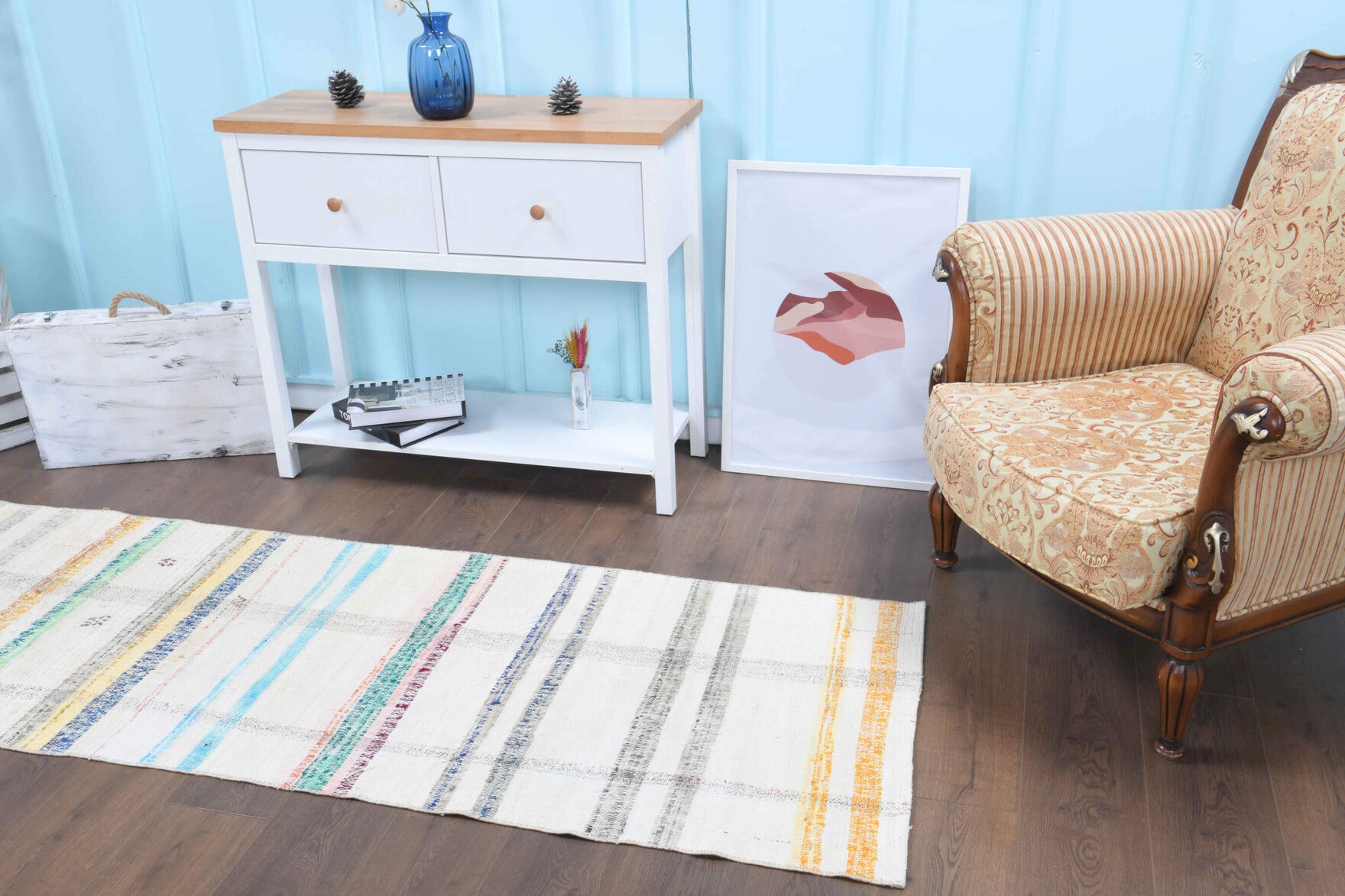 Mujgankusa runner: 1960s handwoven flatweave Anatolian runner