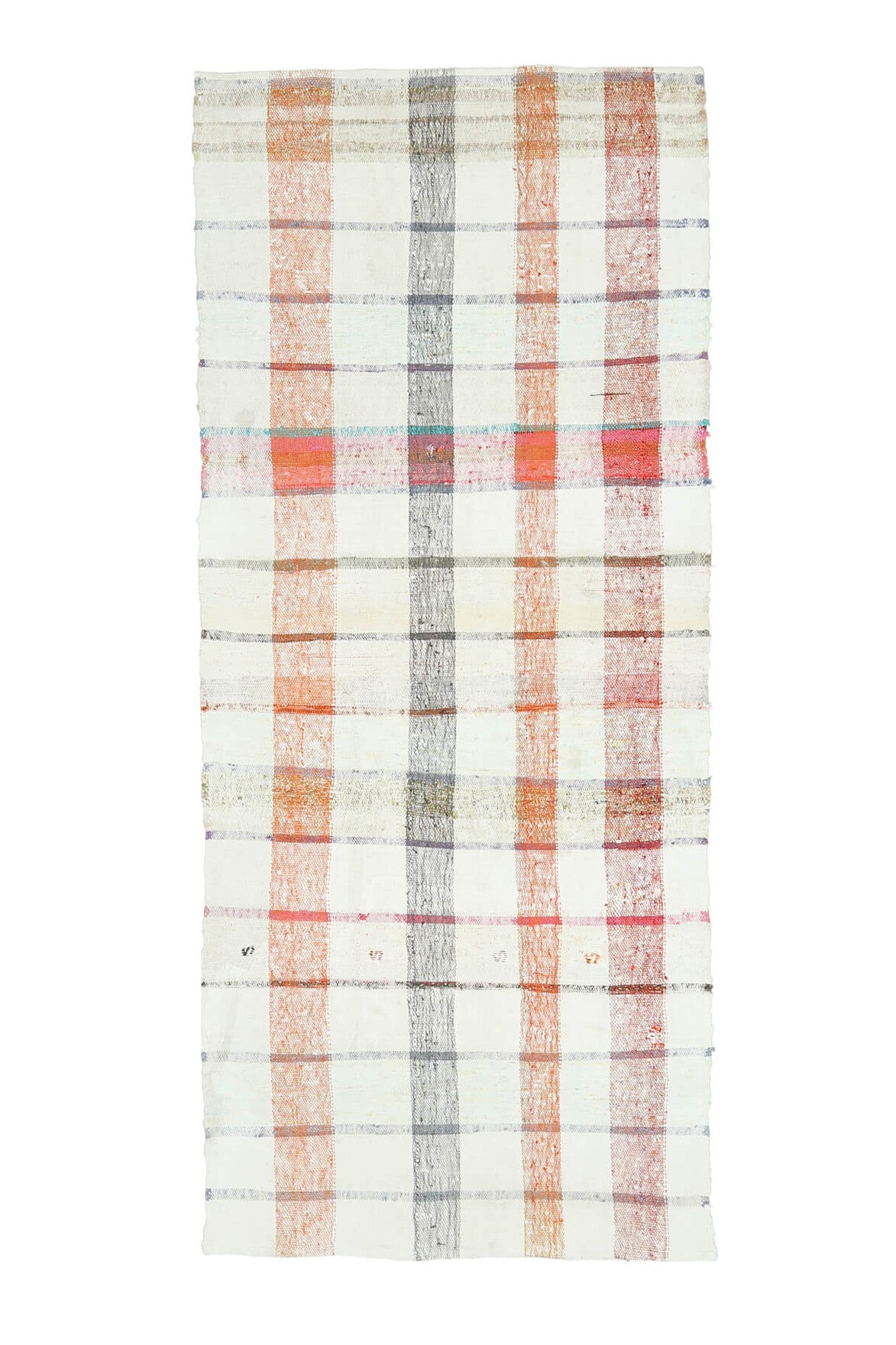 White Kilim Vintage Runner Rug
