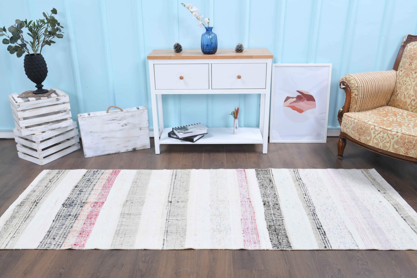 One-of-a-kind 1960s Anatolian vintage kilim runner rug in wool, 3'1" x 8'8"