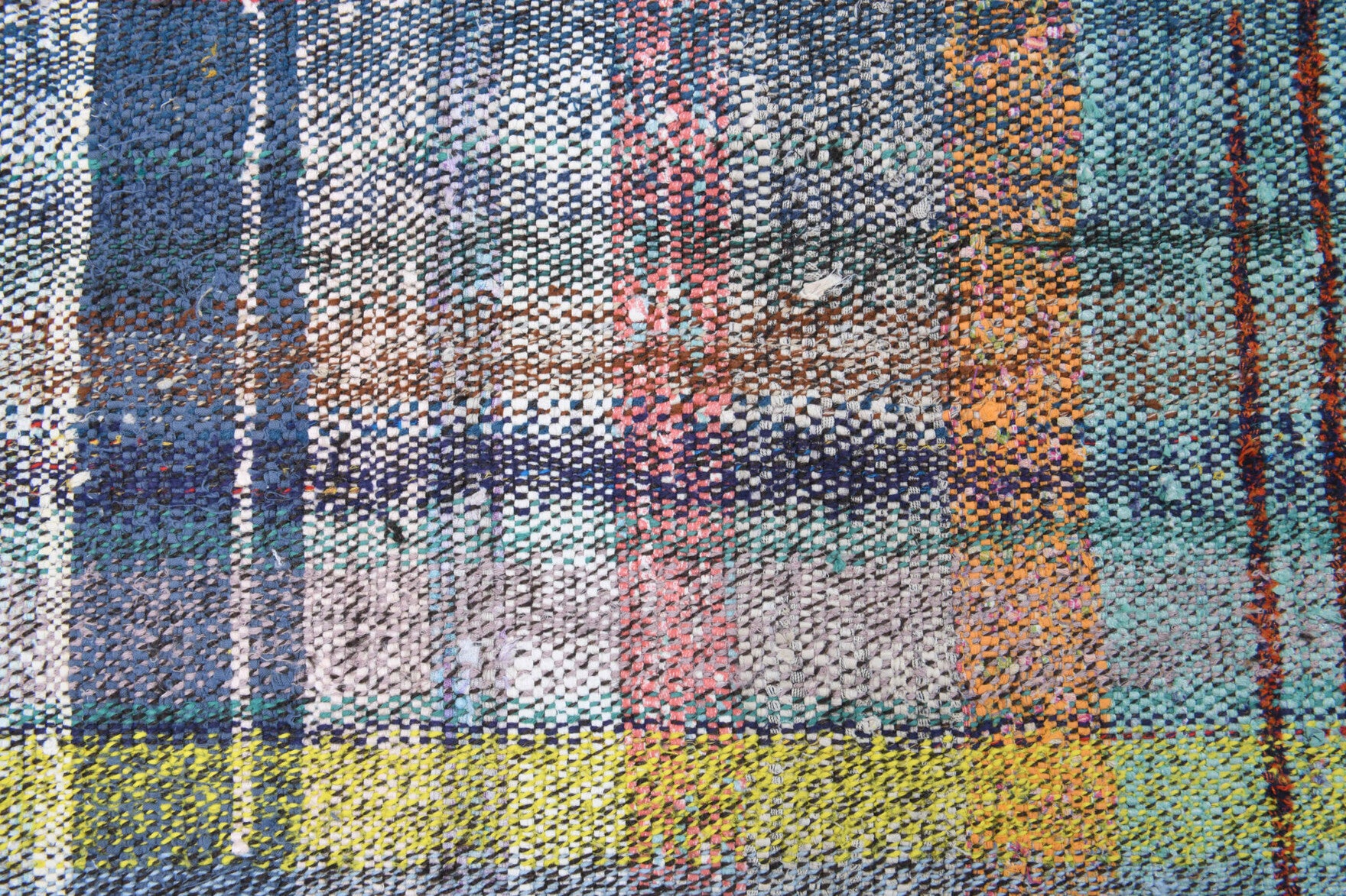 Authentic Anatolian vintage kilim runner rug (1960s) with checkered design – one-of-a-kind at Fame Rugs
