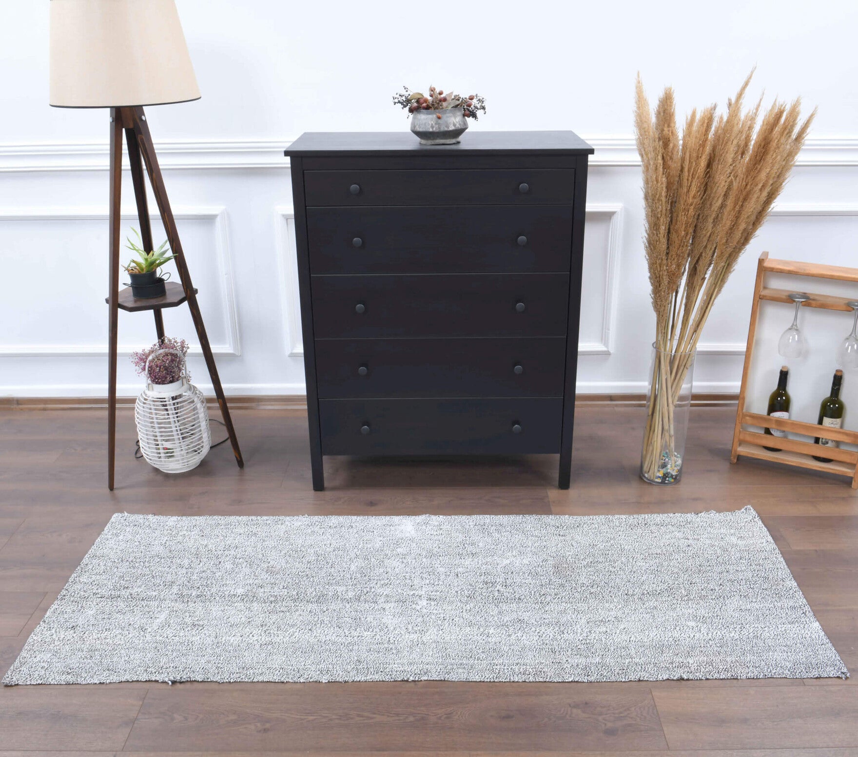 Melissophora runner: 1960s handwoven flatweave Anatolian runner with solid motifs