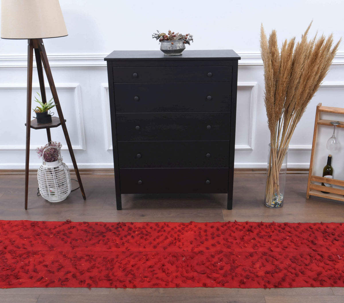 Melissope runner: 1960s handwoven flatweave Anatolian runner with floral motifs