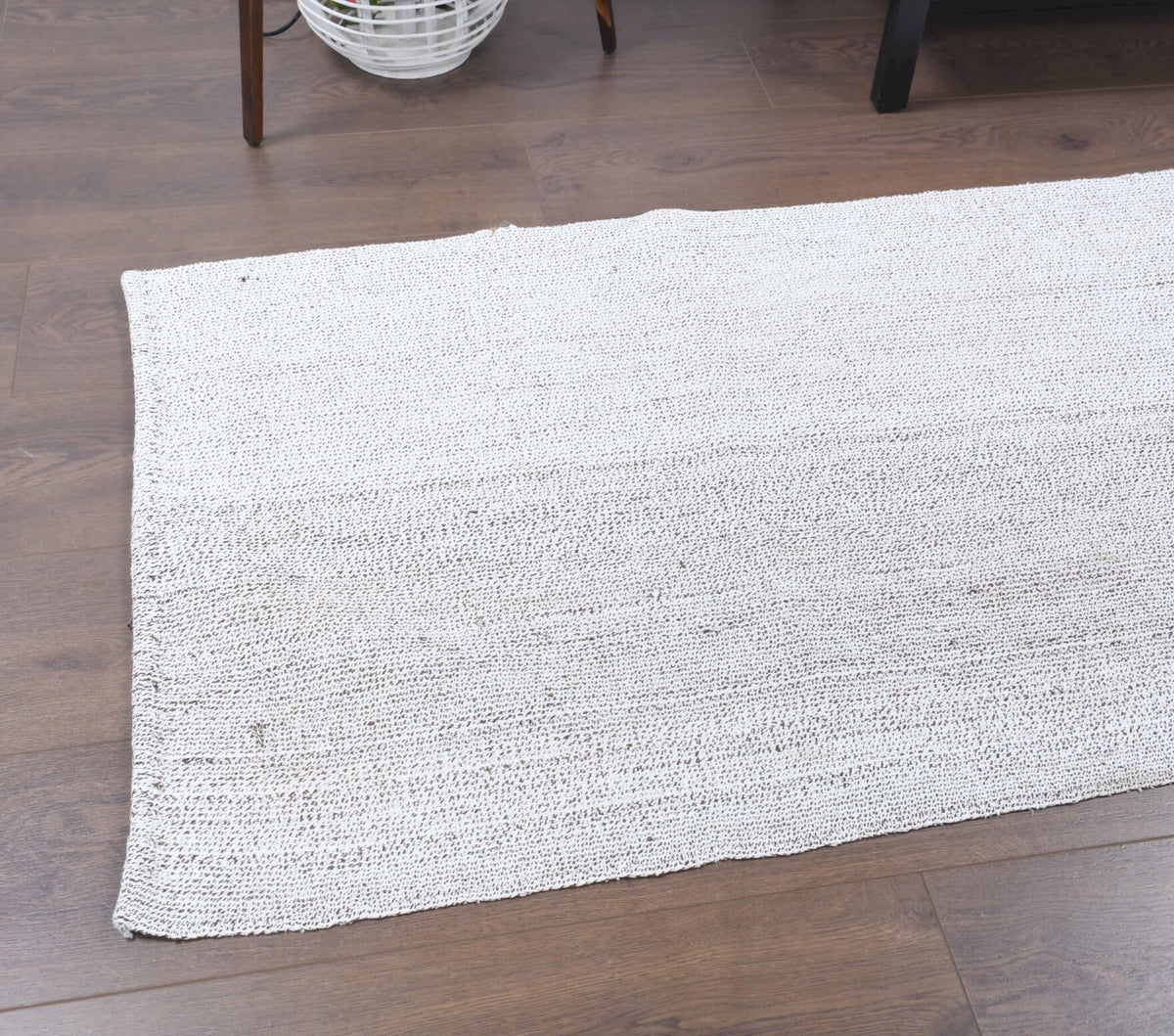 White Vintage Kilim Runner Rug