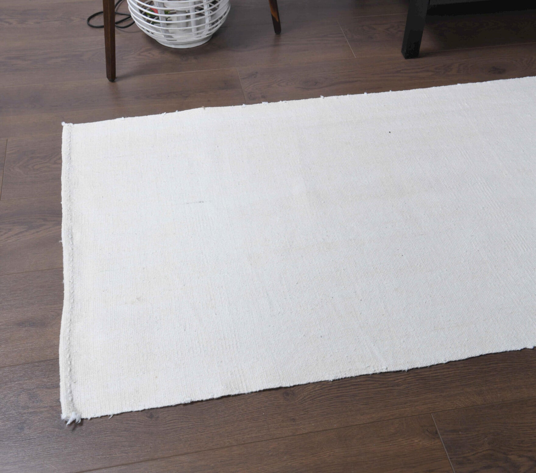 Laodice runner: 1960s handwoven flatweave Anatolian runner with solid motifs