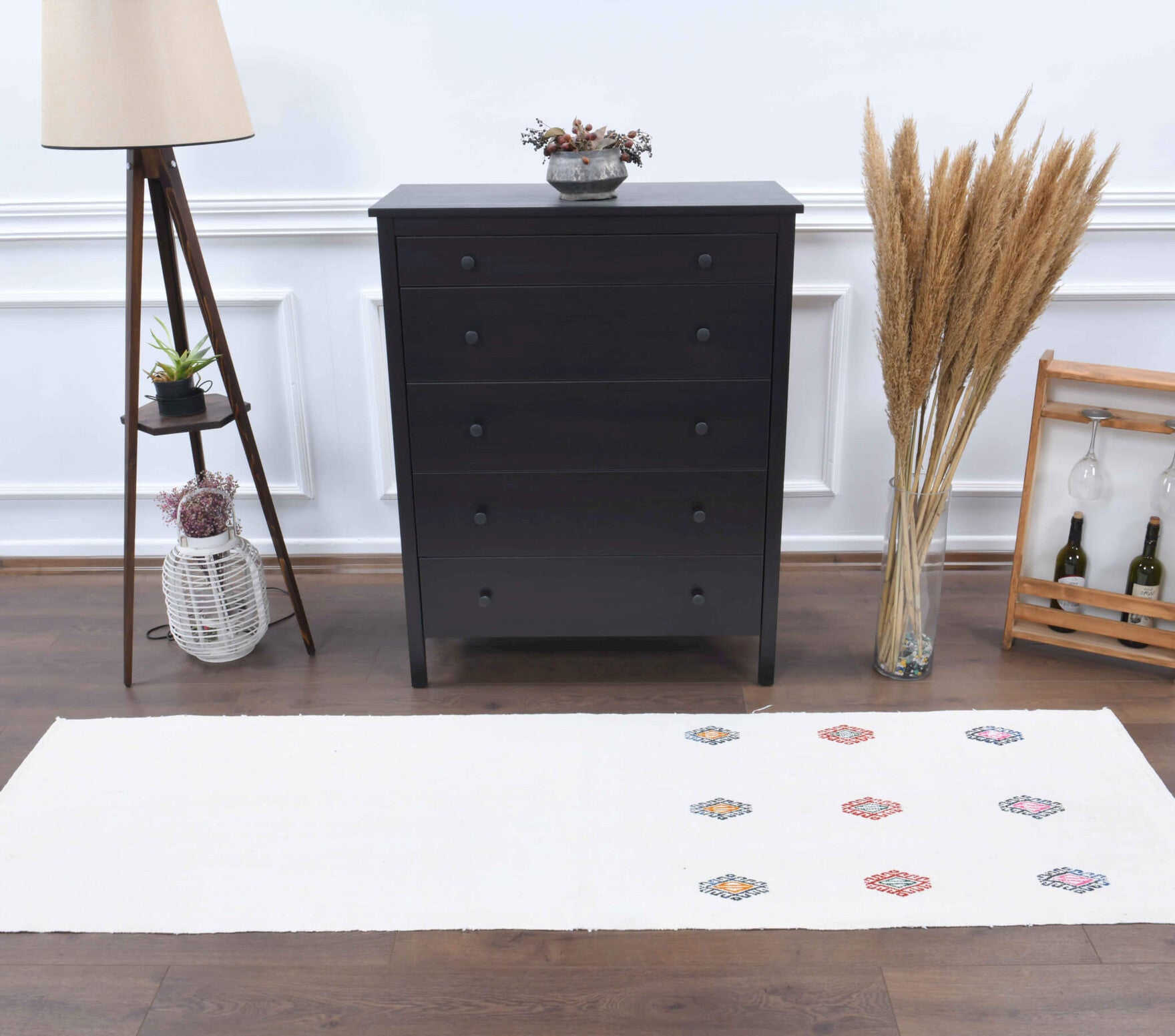 71x242 cm vintage kilim Anatolian runner rug – Laodice, flatweave, wool