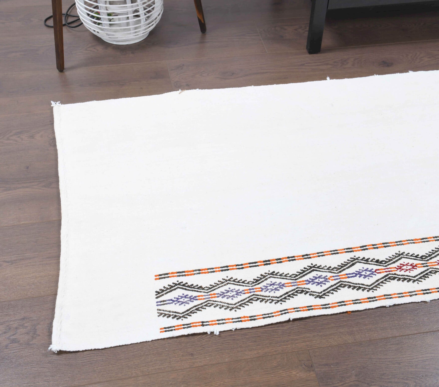 Kythnos kilim: 1960s handwoven flatweave Anatolian kilim