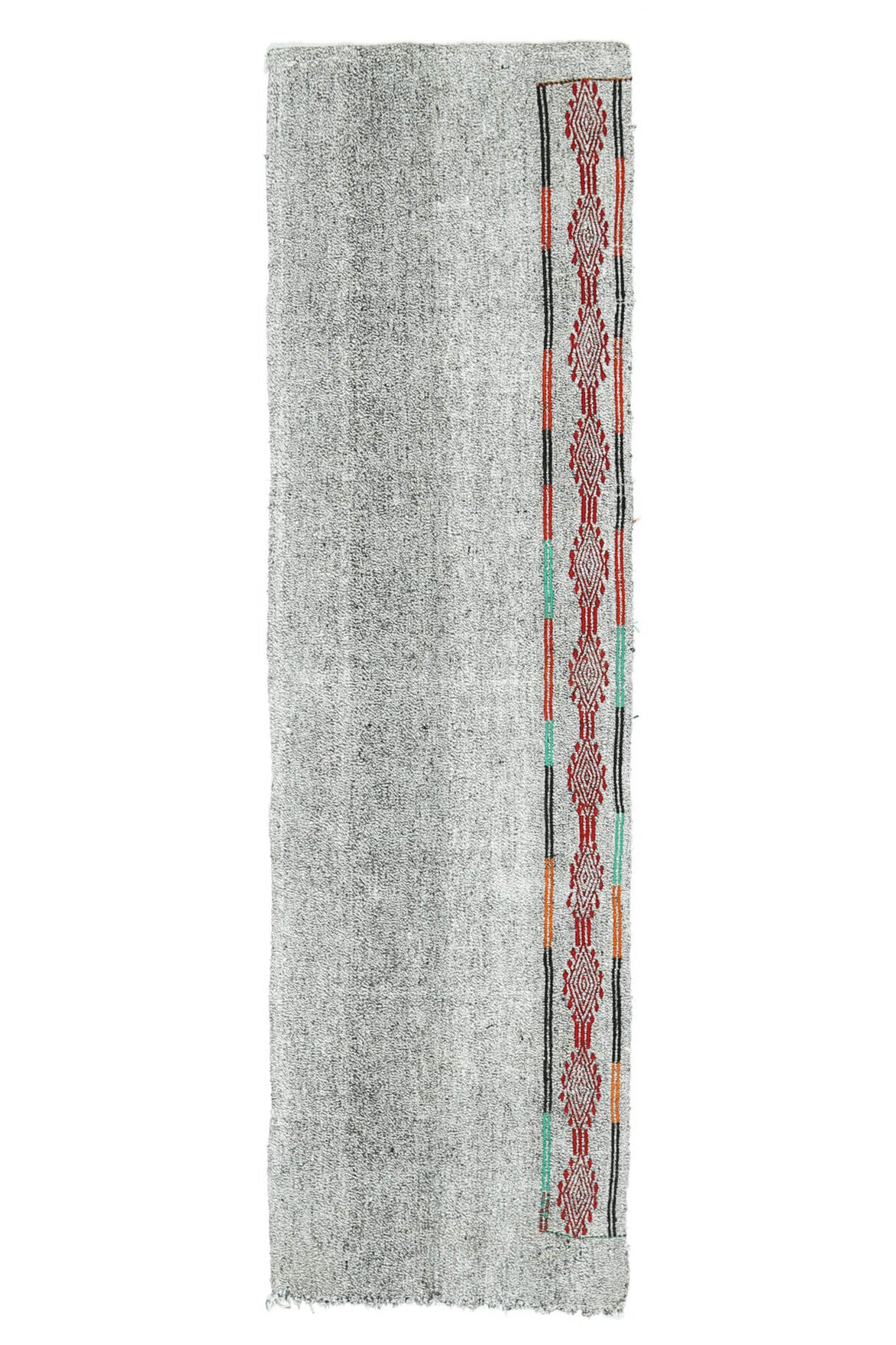 Gray Ethnic Vintage Kilim Runner Rug