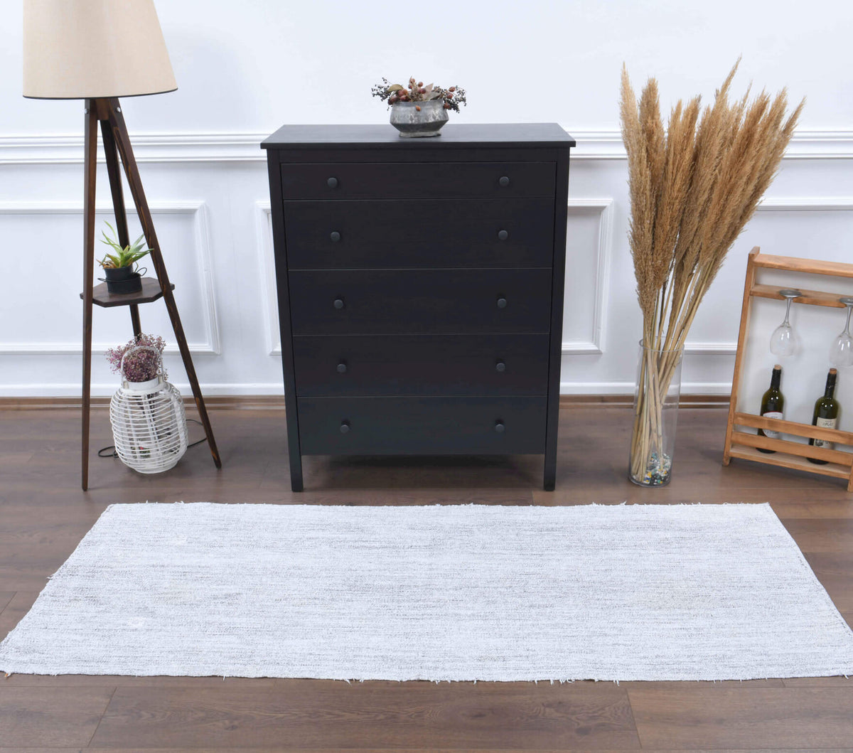 Gray Flatweave Rug Runner