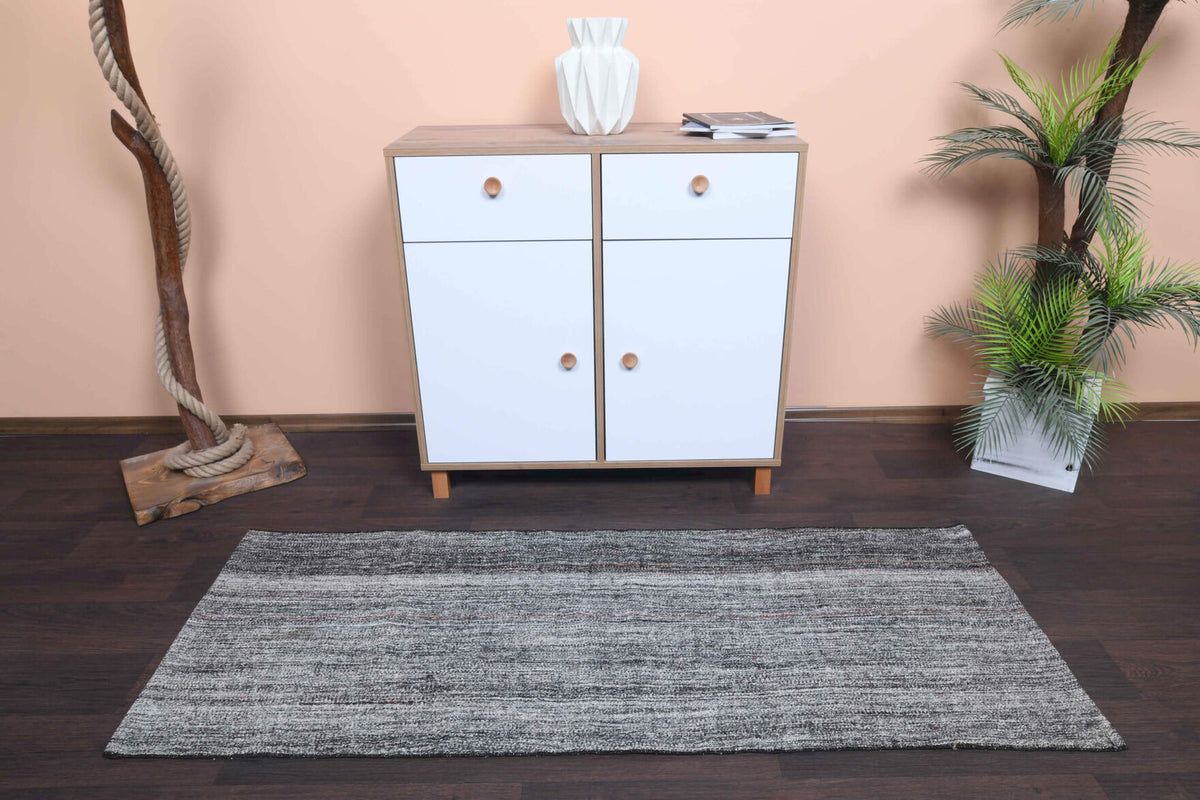 Solid Vintage Kilim Runner Rug