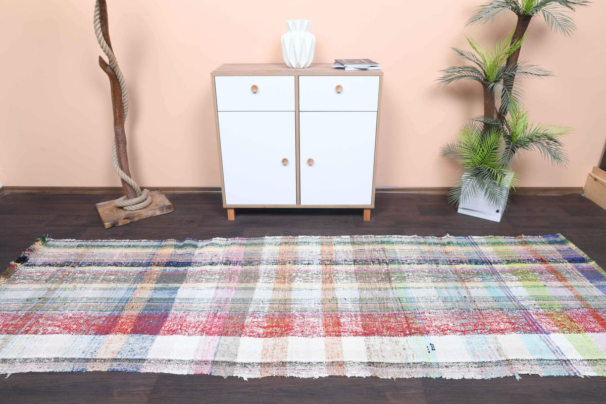 One-of-a-kind 1960s Anatolian vintage kilim runner rug in wool, 3'5" x 10'3"