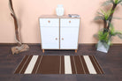 Vibrant Brown Vintage Kilim Runner Rug