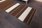 Vibrant Brown Vintage Kilim Runner Rug