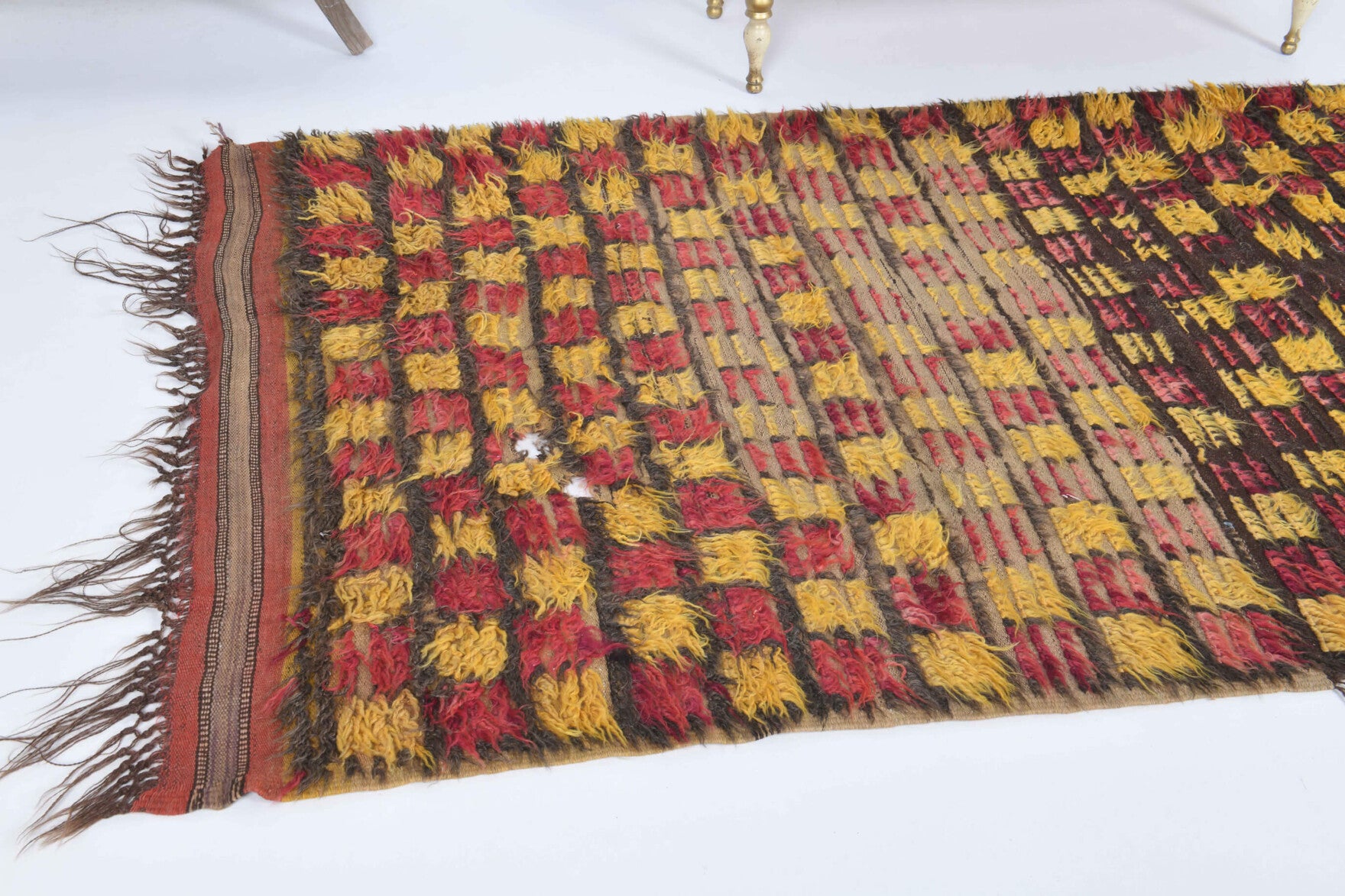 One-of-a-kind 1960s Anatolian vintage kilim runner rug in wool, 4'6" x 10'1"