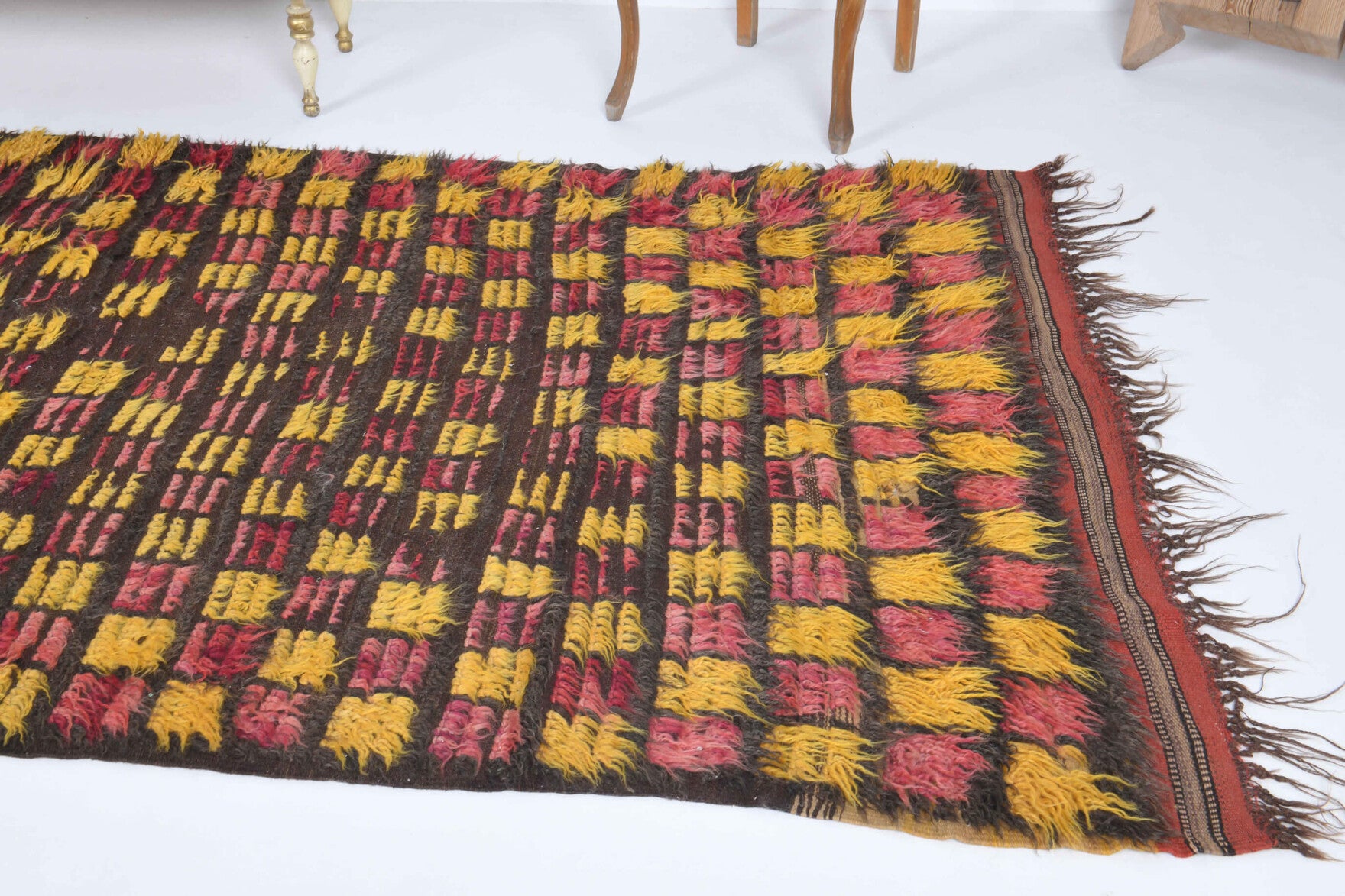 136x307 cm vintage kilim Anatolian runner rug – Isiknaz, flatweave, wool