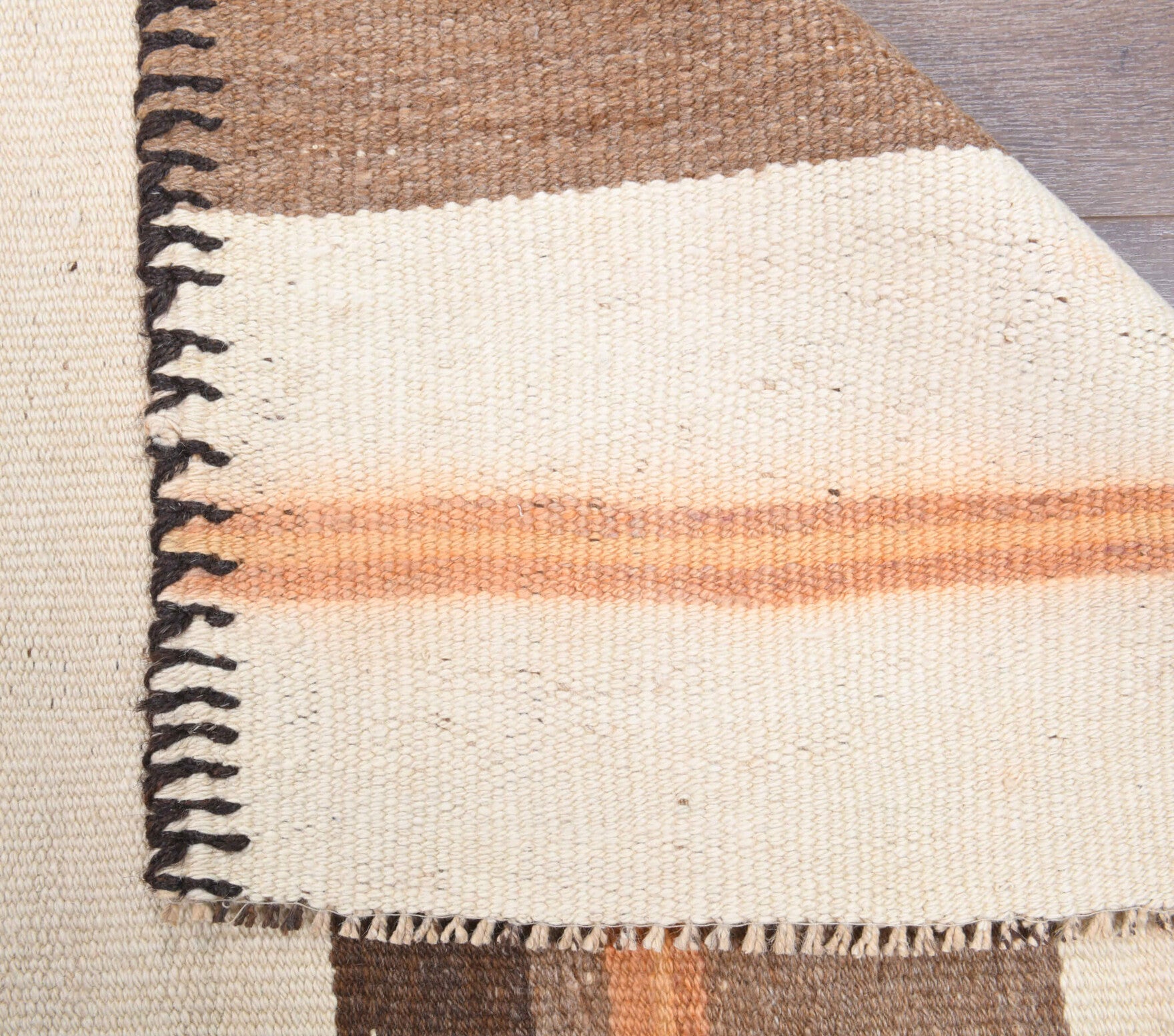 Ilginsema runner: 1960s handwoven flatweave Anatolian runner with striped motifs