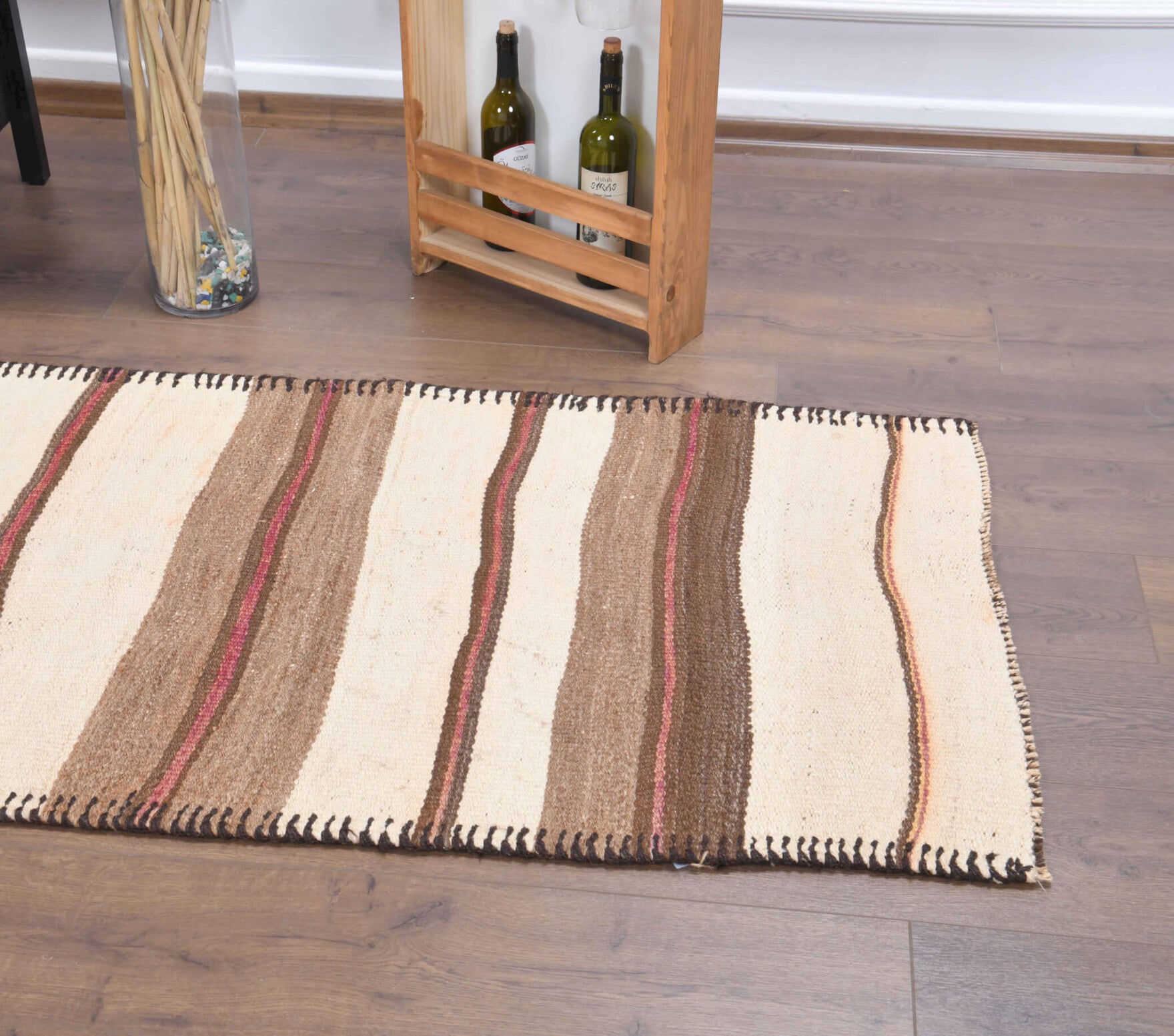 Handwoven flatweave wool runner from Anatolia, Turkey – Vintage Runner Kilim Rug 2'7" x 11'3"