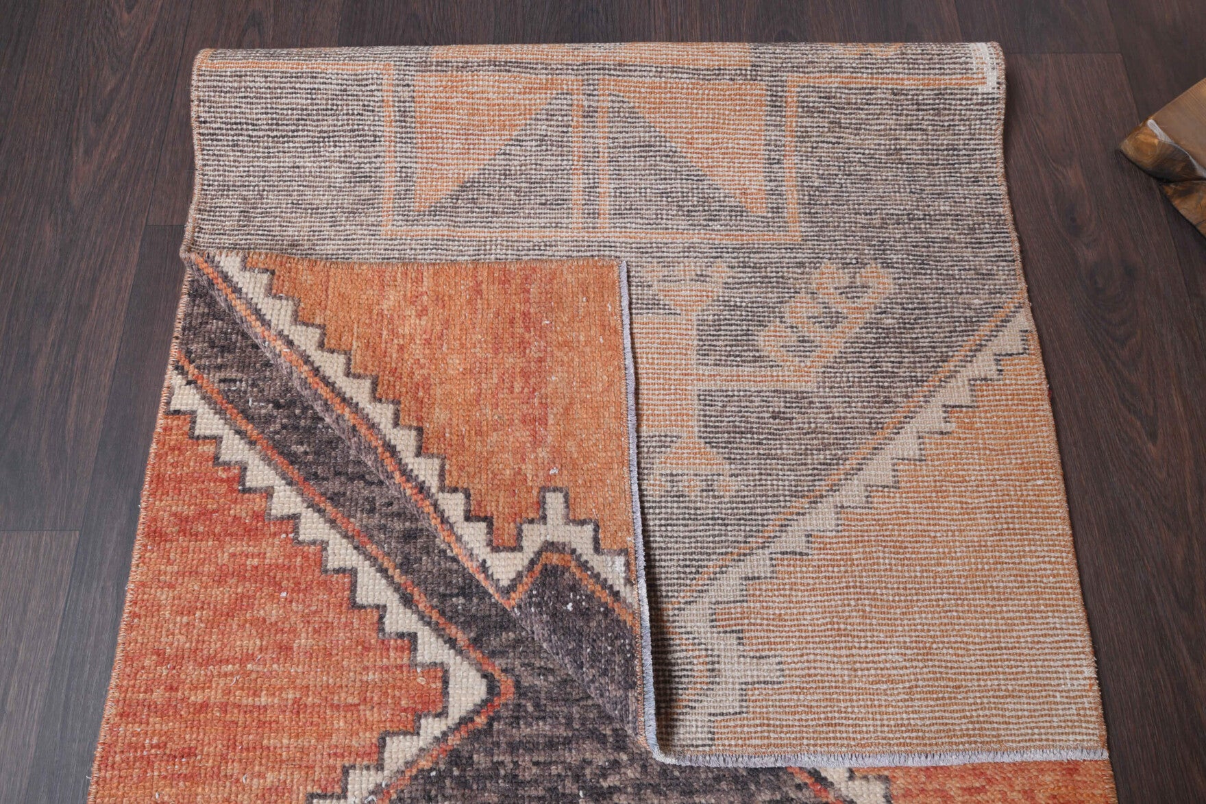 80x394 cm vintage Anatolian runner rug – Hilalhayat, low pile, wool
