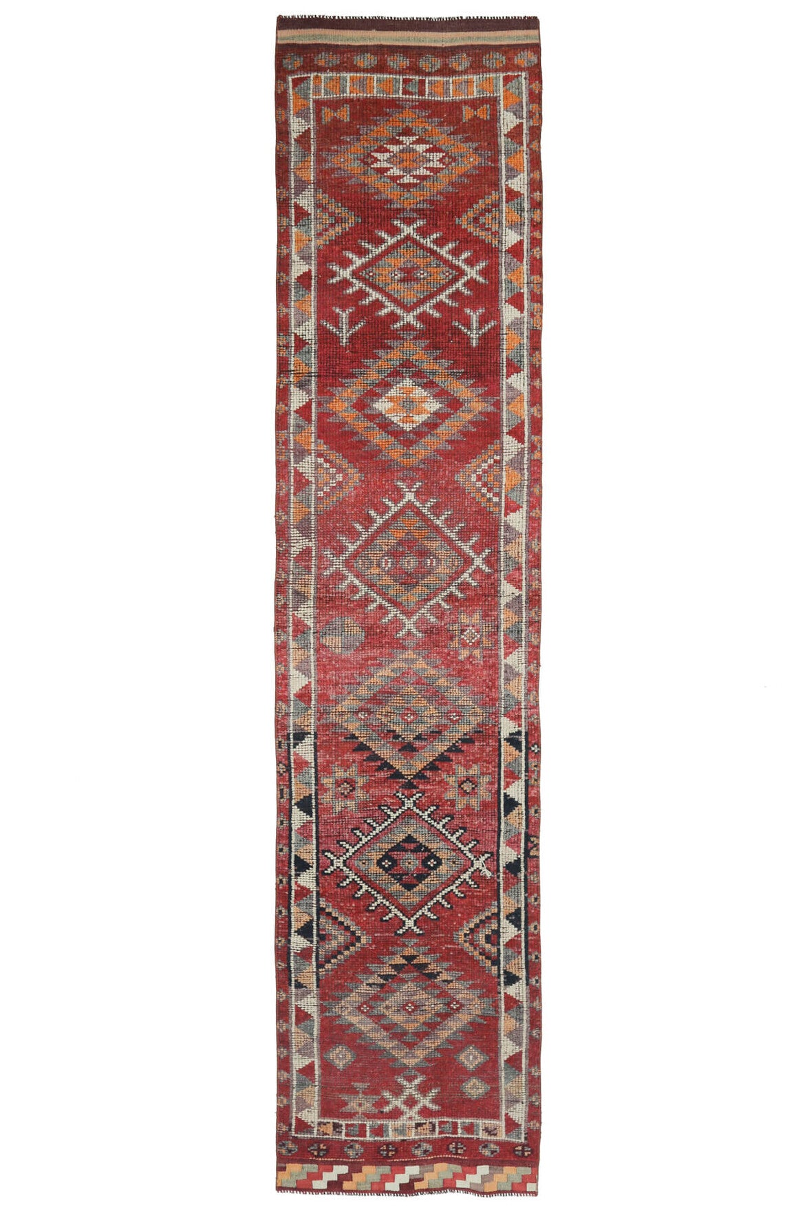 Hand-Knotted Anatolian Vintage Runner Rug