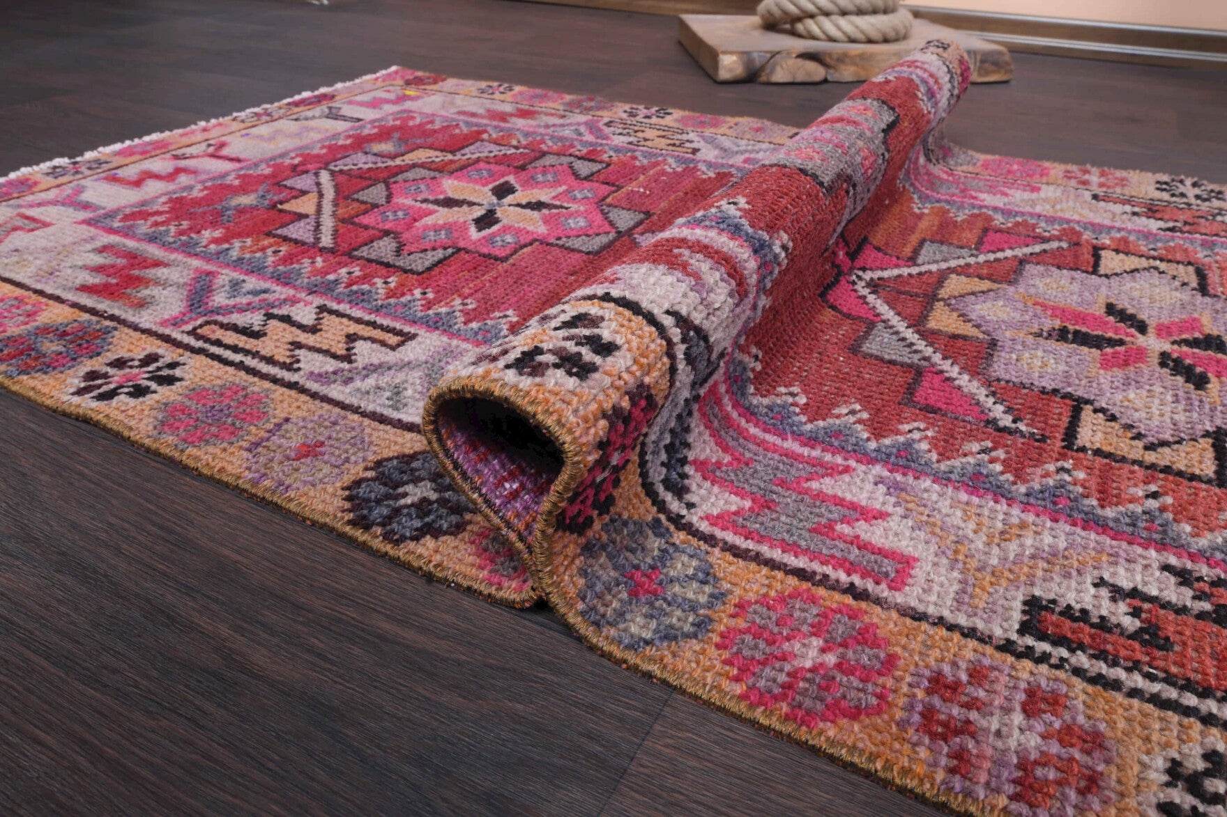 83x362 cm vintage Anatolian runner rug – Hedynia, low pile, wool